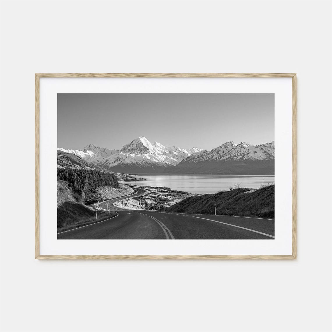New Zealand Photo Poster Print Horizontal New Zealand Black And White Art New Zealand Wall Photography Travel Map Poster