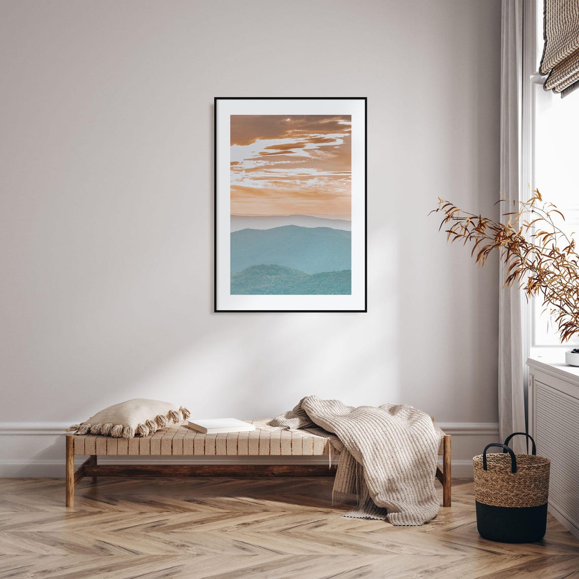 Shenandoah Mountain Layers Sunset Peach Sky National Park Poster - Image 2