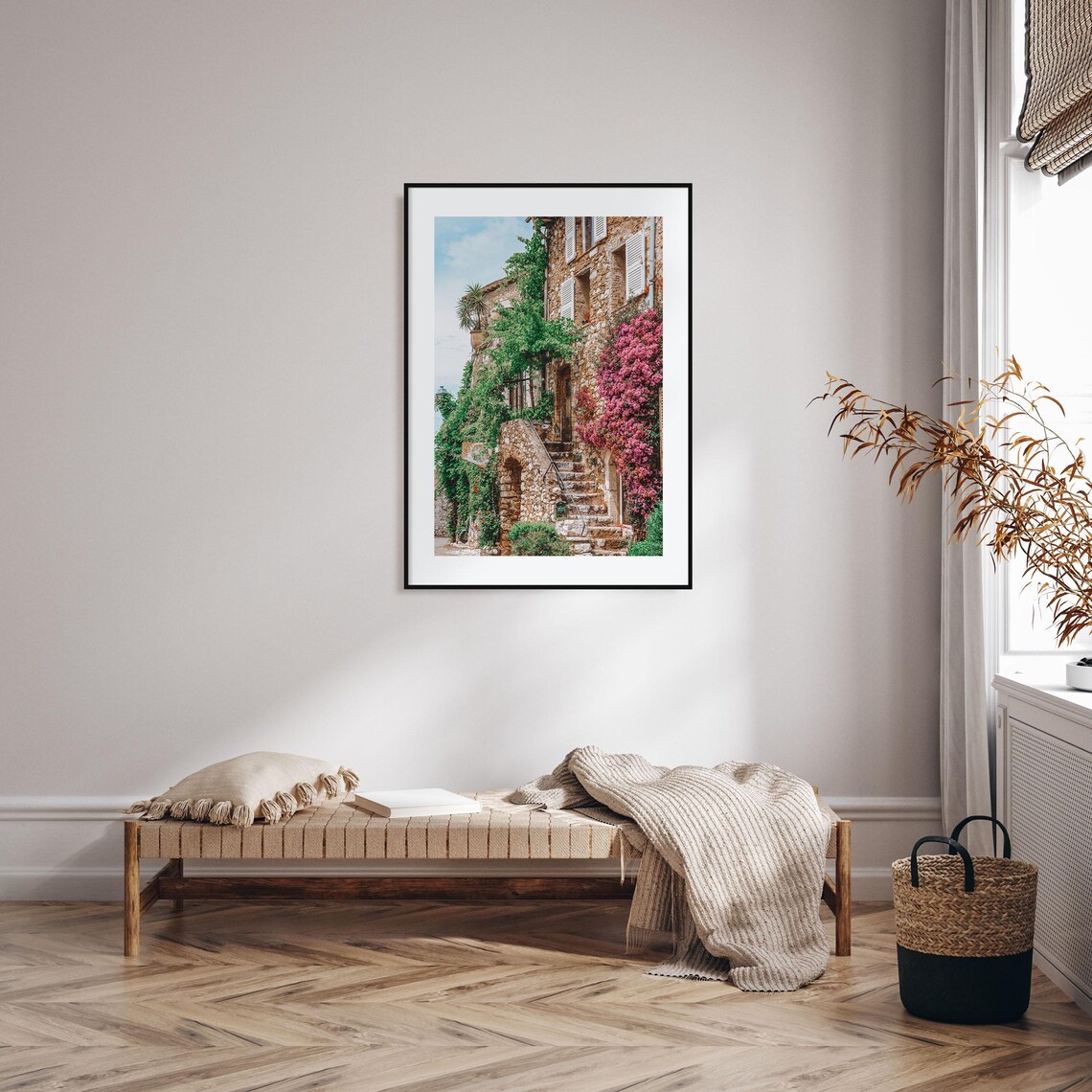 Saint Paul Village Stone Staircase Bougainvillea Alley Poster - Image 2