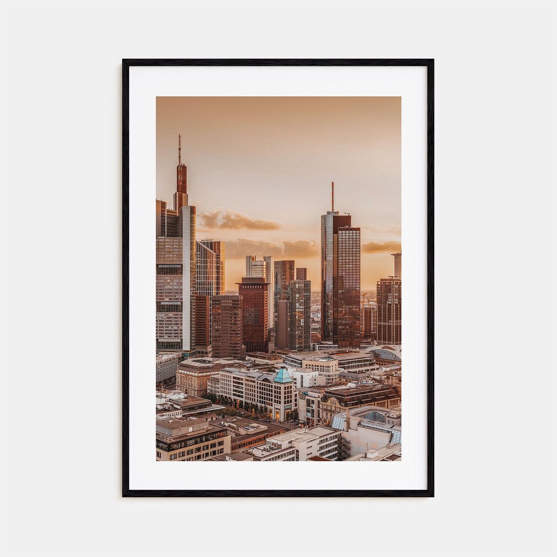 Frankfurt Am Main Skyline Towers Golden Hour City Photo Poster