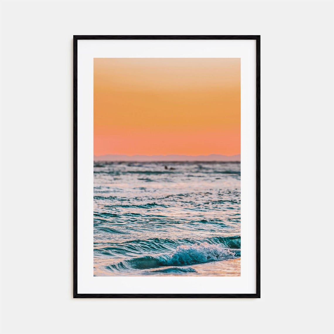 Sarasota Beach Sunset Waves Orange Sky Ocean Surf Shore Poster