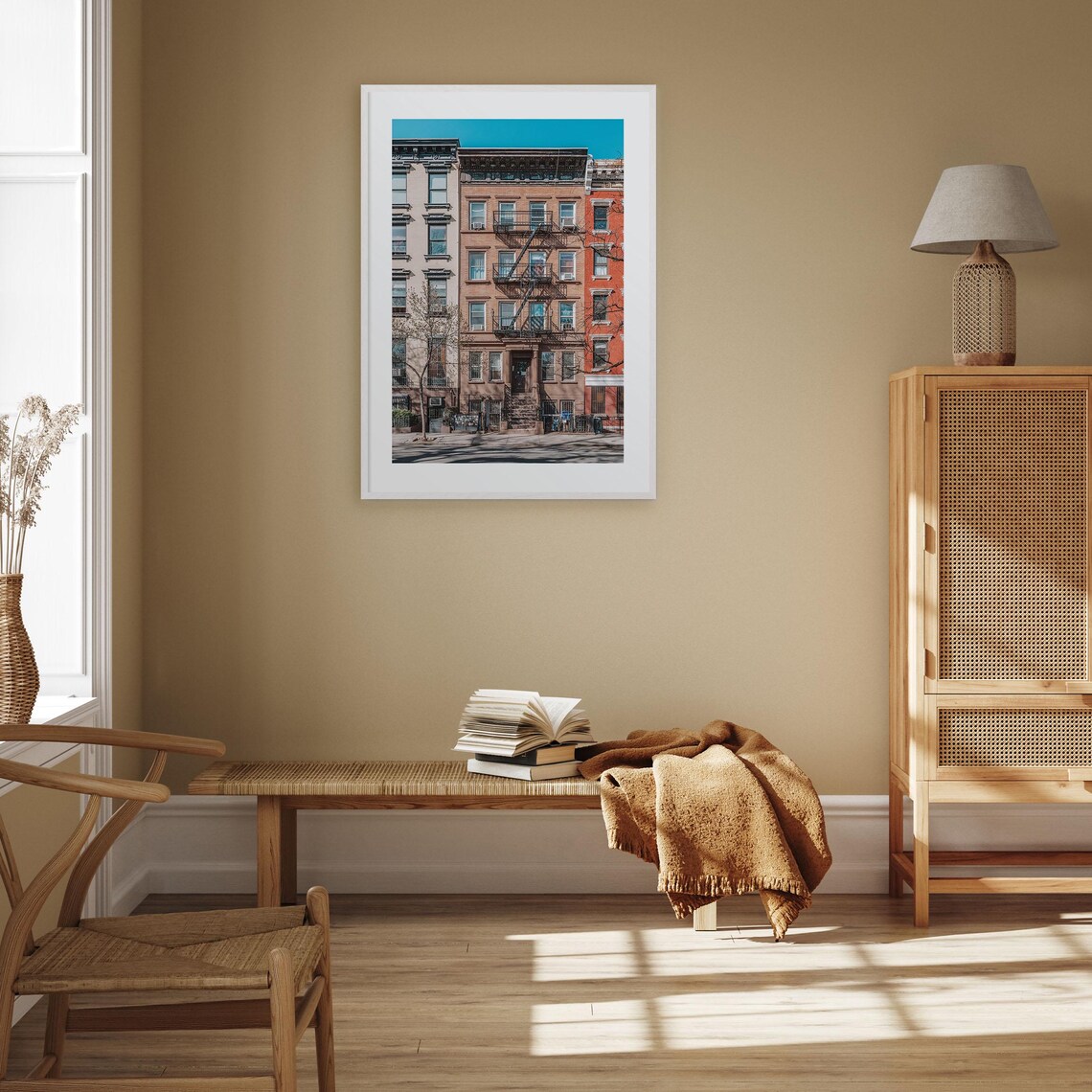 East Village Brownstone Fire Escape New York City Street Scene Poster - Image 2