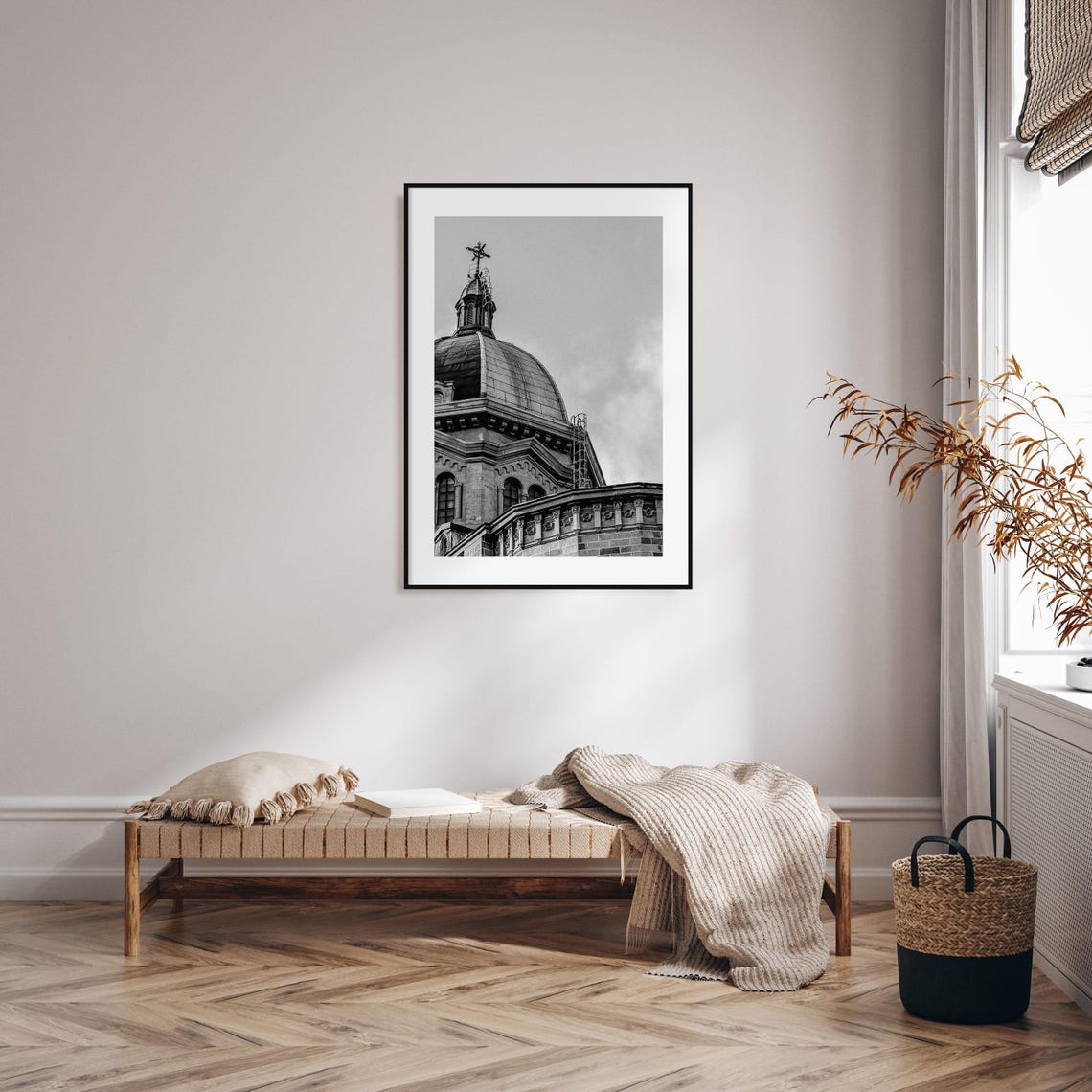 Manila Philippines Church Dome Black And White Cross Cathedral Poster - Image 2