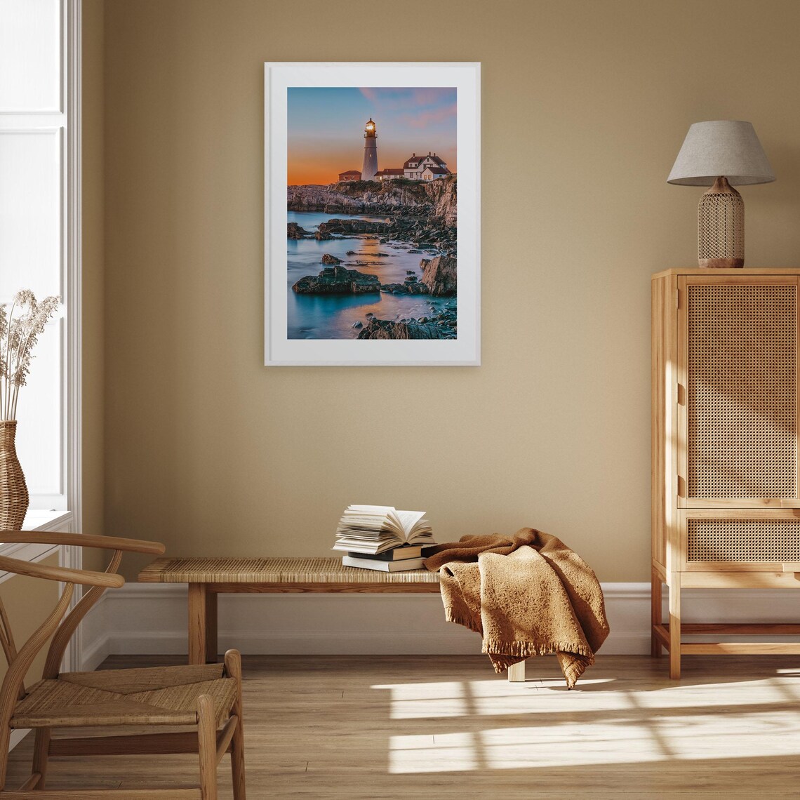 Portland Head Light Lighthouse Maine Sunset Rocky Coastline Print - Image 3