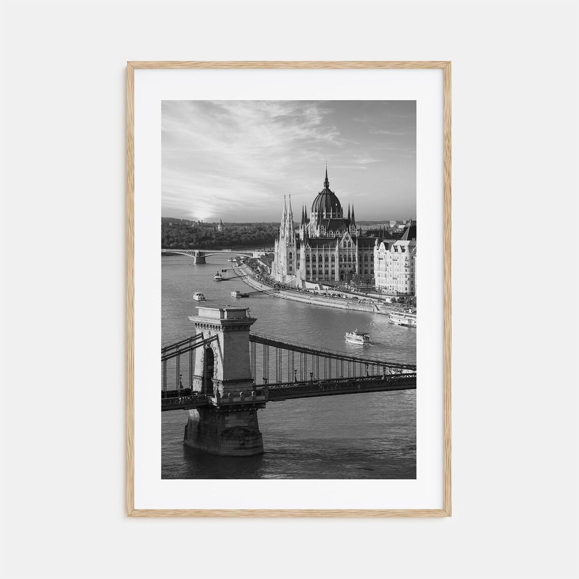 Budapest Black And White Travel Poster, Wall Art Print
