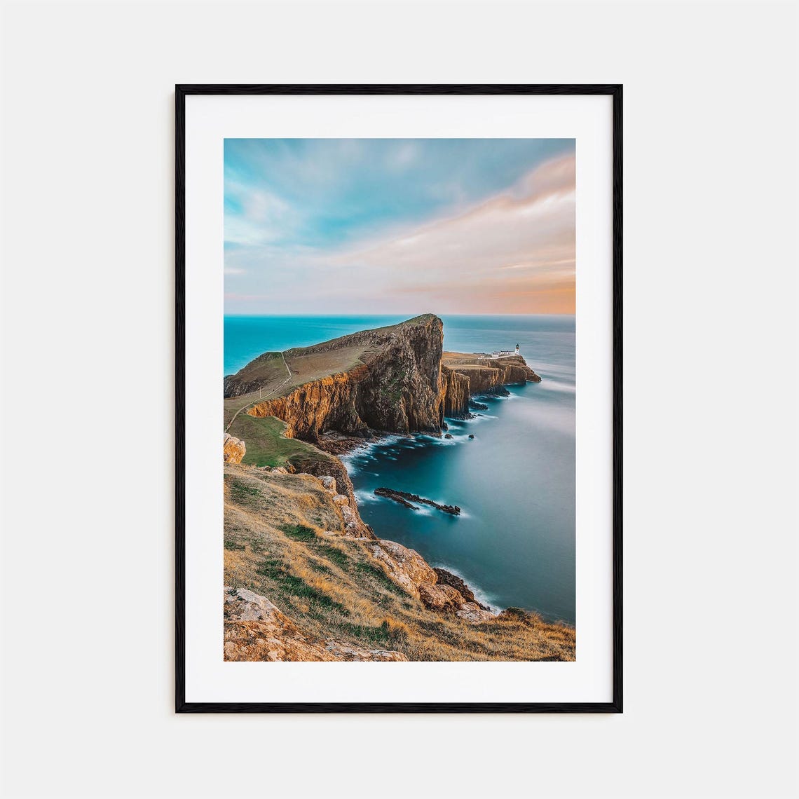 Isle of Skye Neist Point Cliffs Lighthouse Sunset Photo Poster