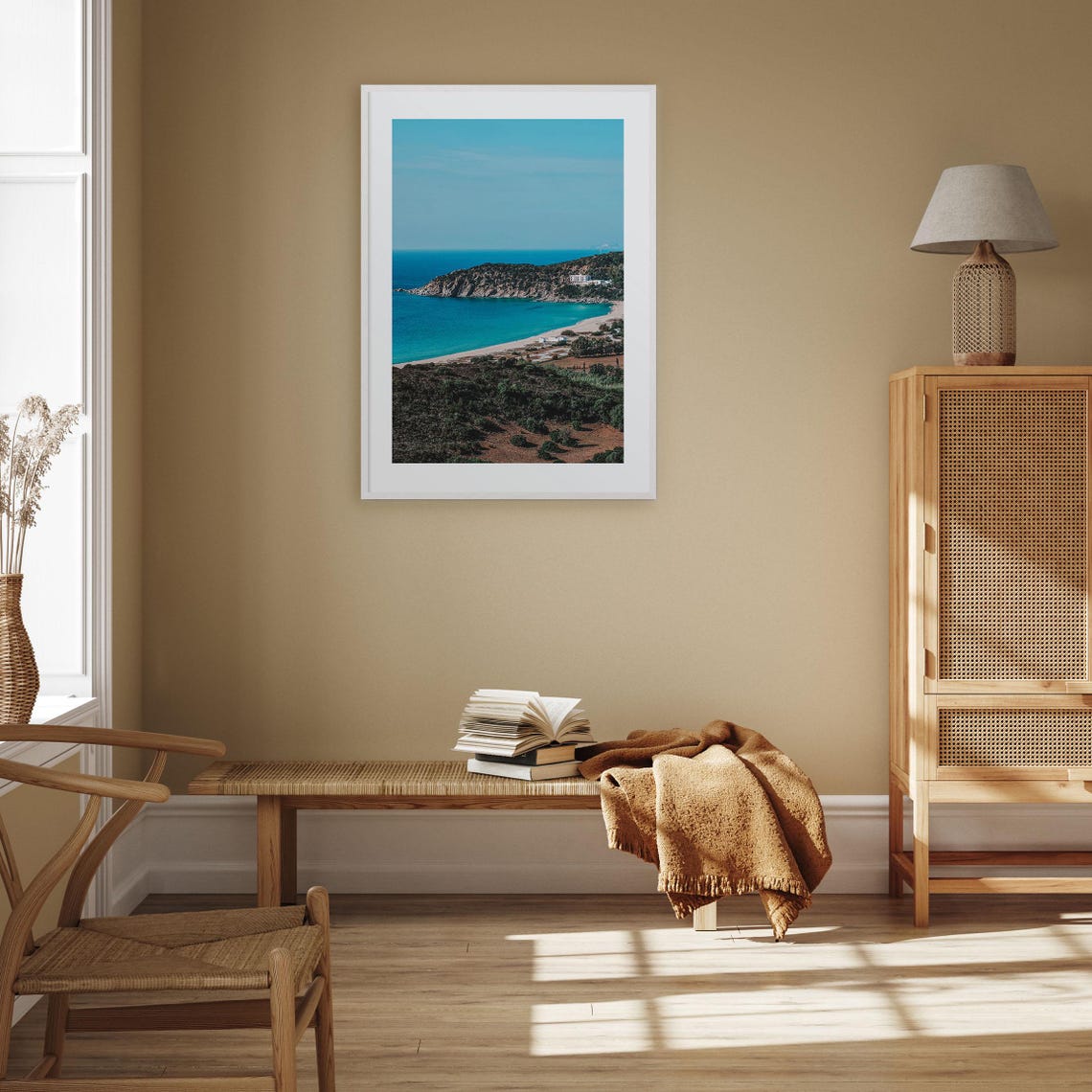 Solana Beach Turquoise Bay Cliffs Sandy Cove Ocean View Poster - Image 2