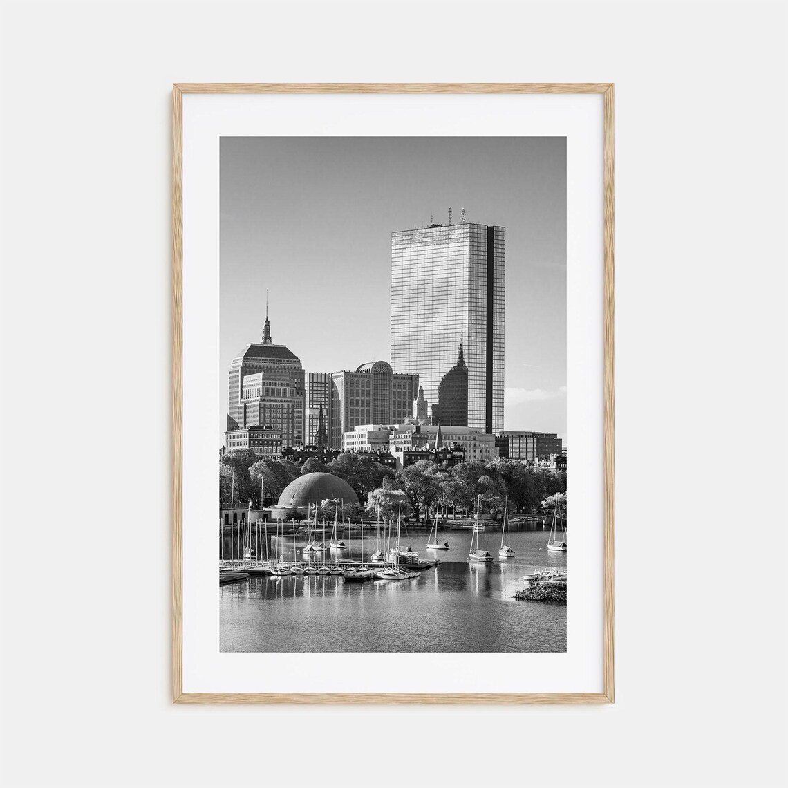 Boston Black and White Travel Poster Print