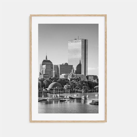 Boston Black and White Travel Poster Print