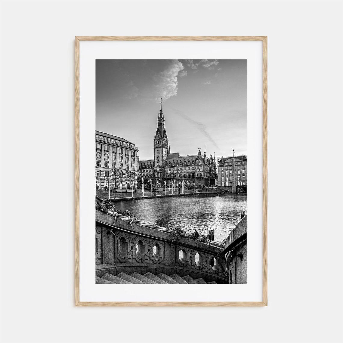 Hamburg Photo Poster Print Hamburg Black And White Wall Art Hamburg Wall Photography Hamburg Travel Hamburg Map Poster