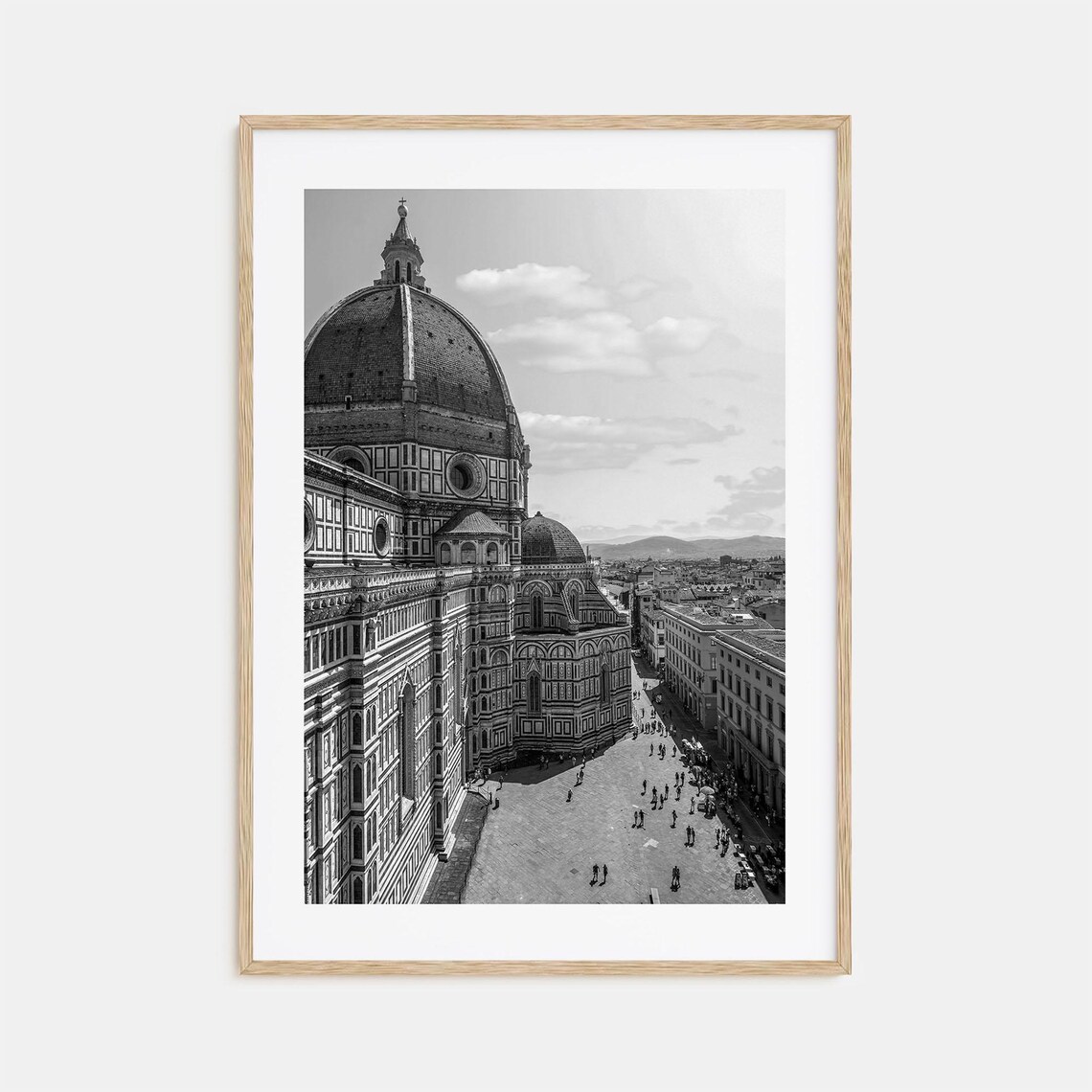 Florence Cathedral Duomo Black And White Italy Landmark Poster