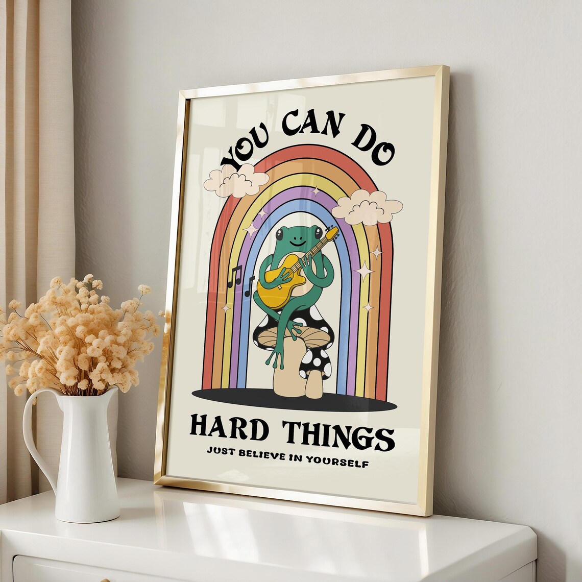 You Can Do Hard Things Retro Motivation Poster - Image 2