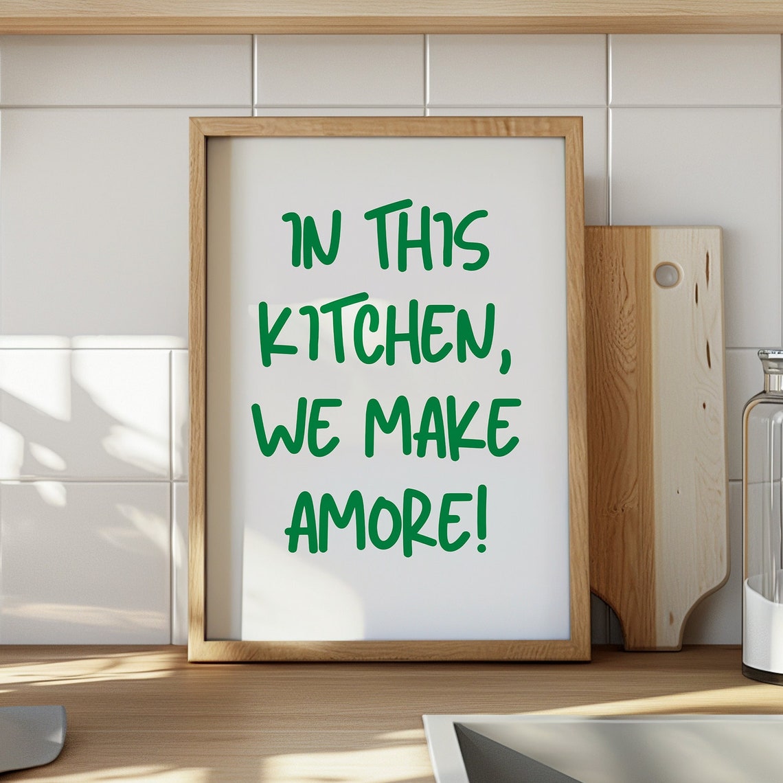 In This Kitchen We Make Amore Italian Quote Kitchen Wall Poster