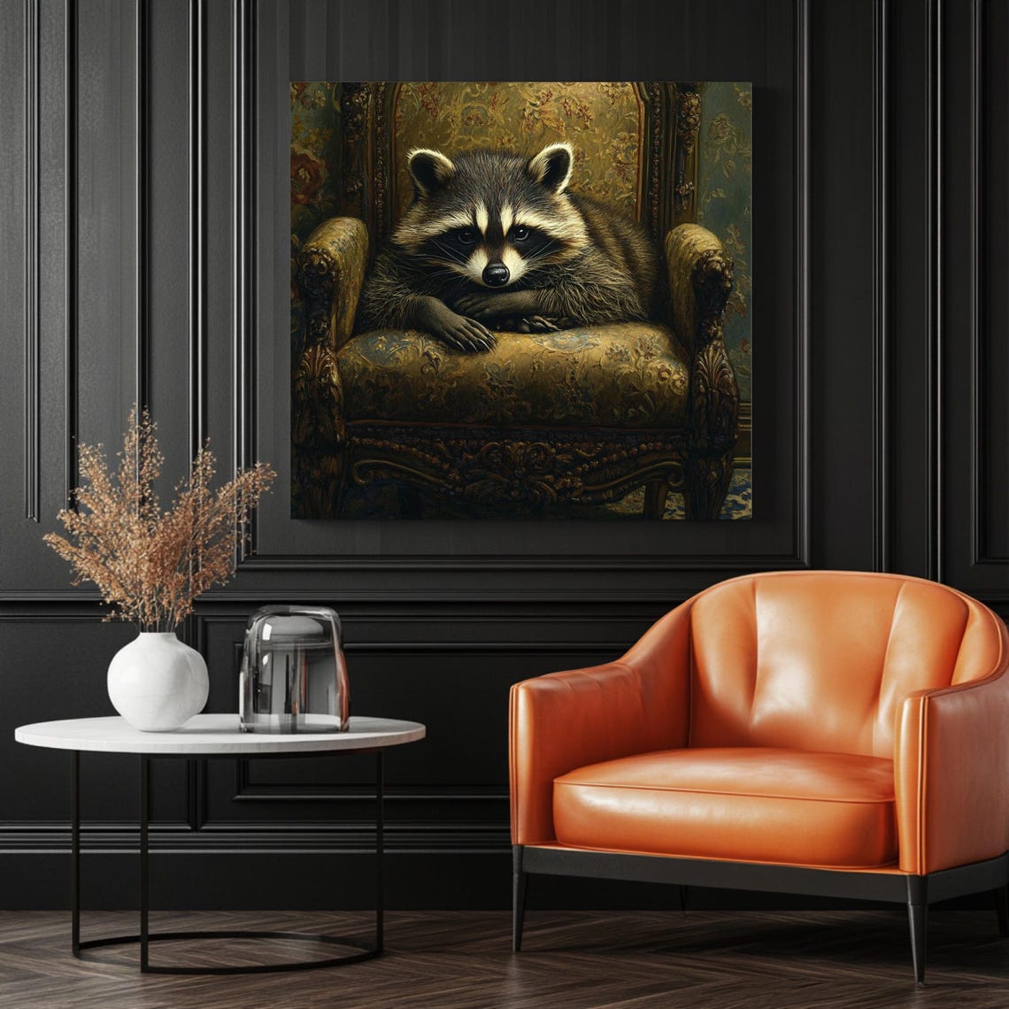 Raccoon Vintage Wildlife Art Print, Rustic - Image 3