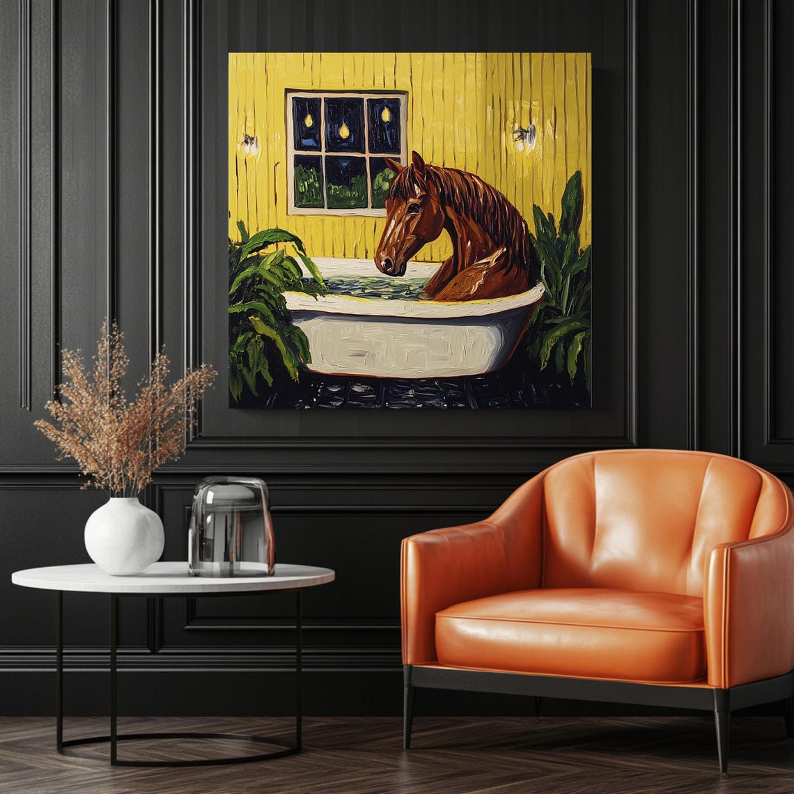Horse In Bathtub Poster, Bathroom Decor - Image 3