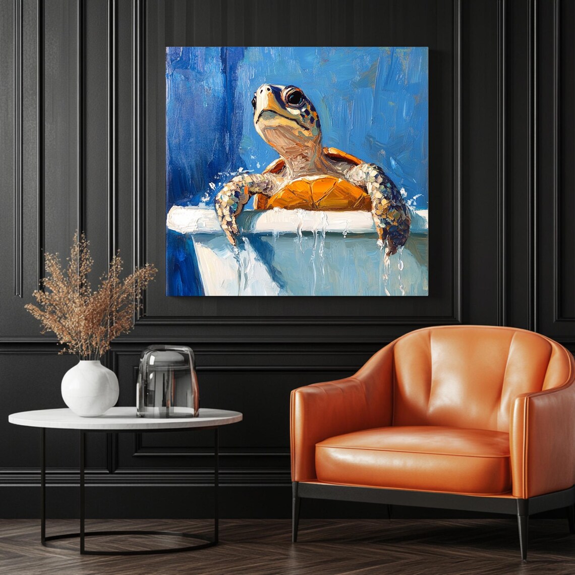 Turtle In Bathtub Poster, Bathroom Wall Art - Image 3