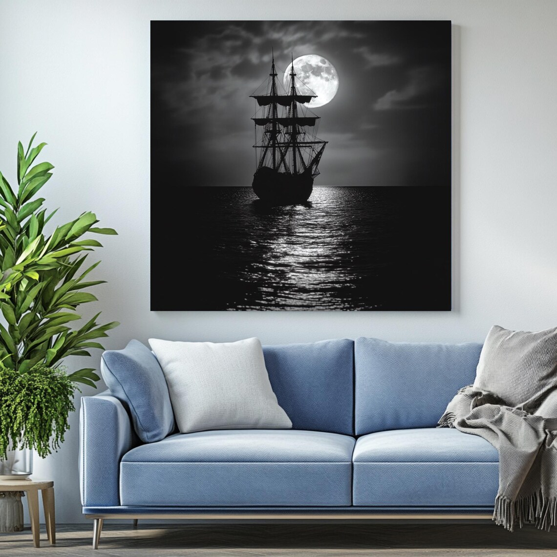 Ship Wall Art, Dark Ocean Nautical Decor - Image 2