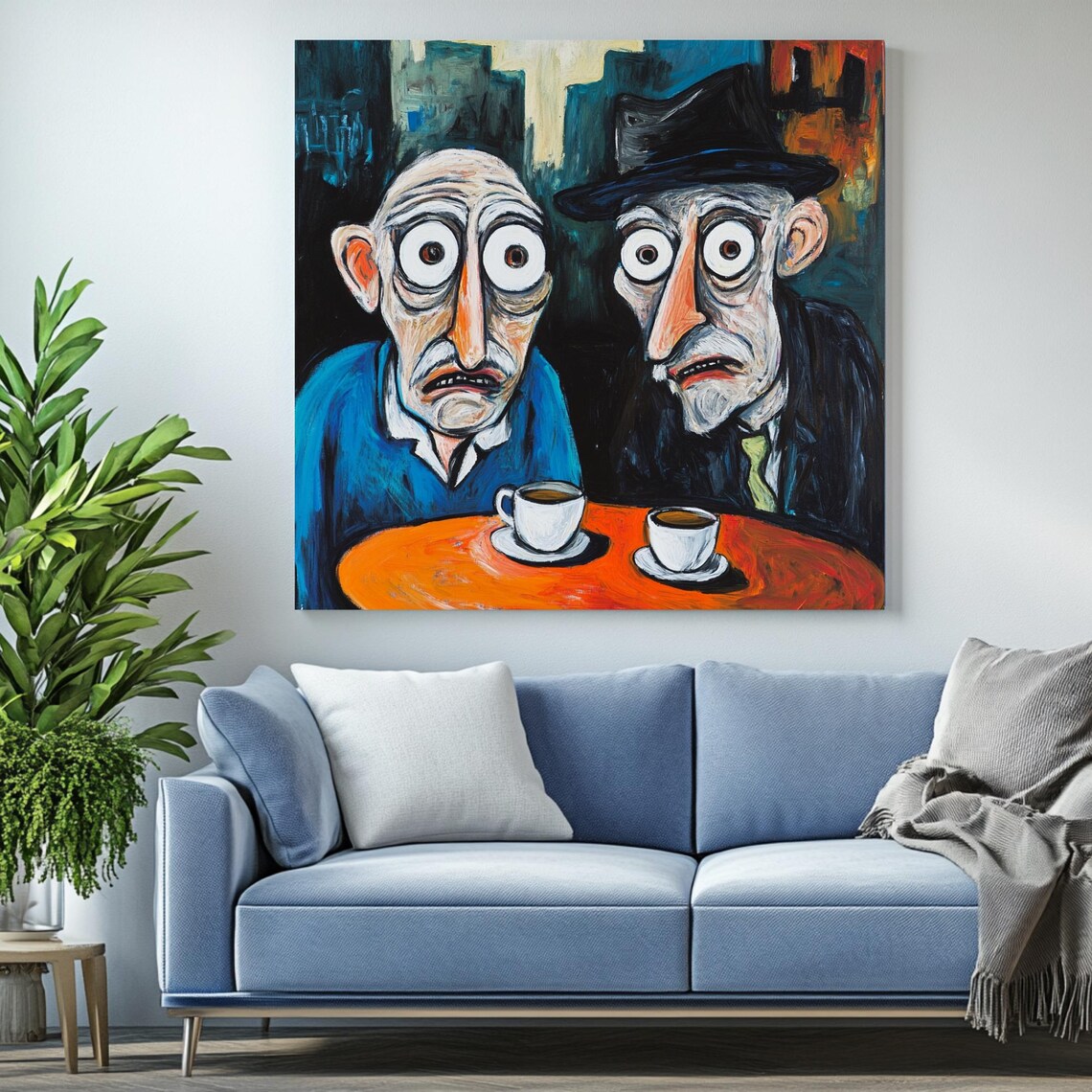 Abstract Coffee Art Print, Modern Living Room Decor - Image 2