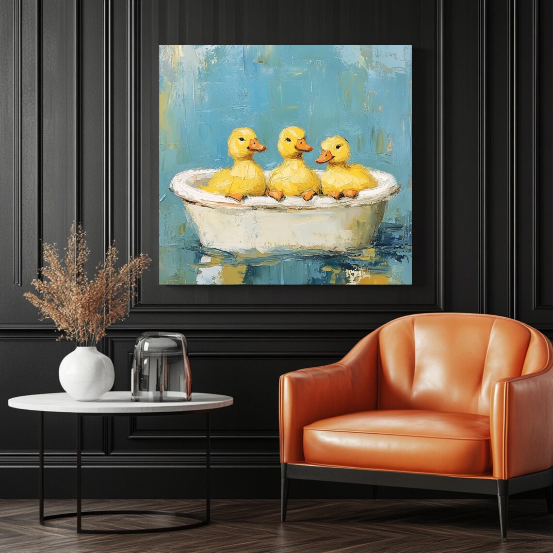 Three Ducks In Bathtub Poster, Nursery Decor - Image 3