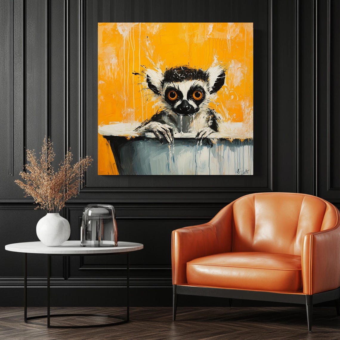 Lemur In Bathtub, Cute Nursery Bathroom Decor - Image 3