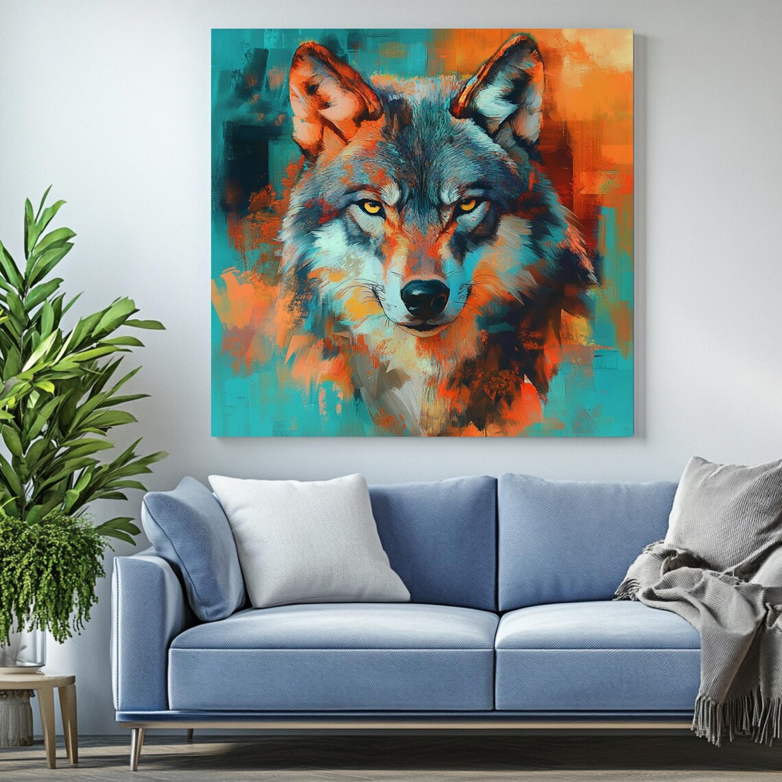 Wolf Wall Art, Rustic Modern Home Decor - Image 2