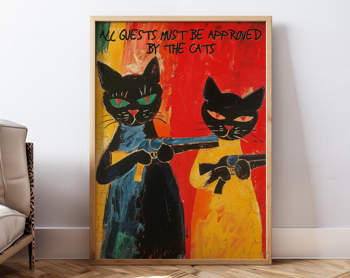 Funny Cat Art Print, Gift for Cat Lovers