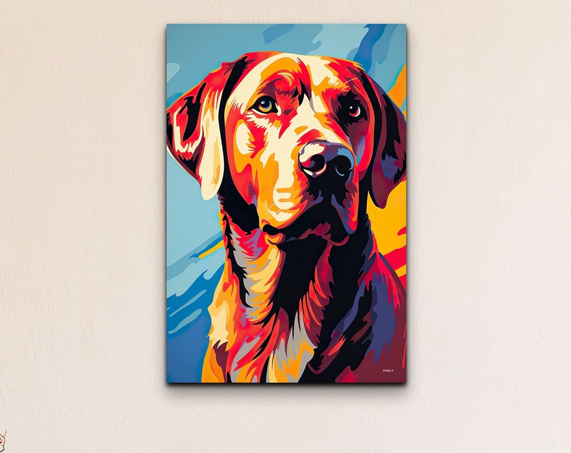 Labrador Retriever Dog Portrait in Bold Colorful Pop Art Poster
