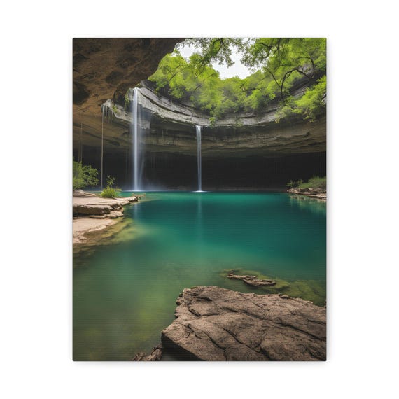 Waterfall Cave Matte Canvas Art Print Gallery Wall Decor
