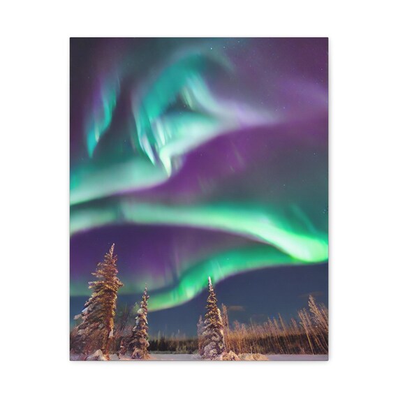Aurora Borealis Canvas Print Modern Home Decor Wall Art