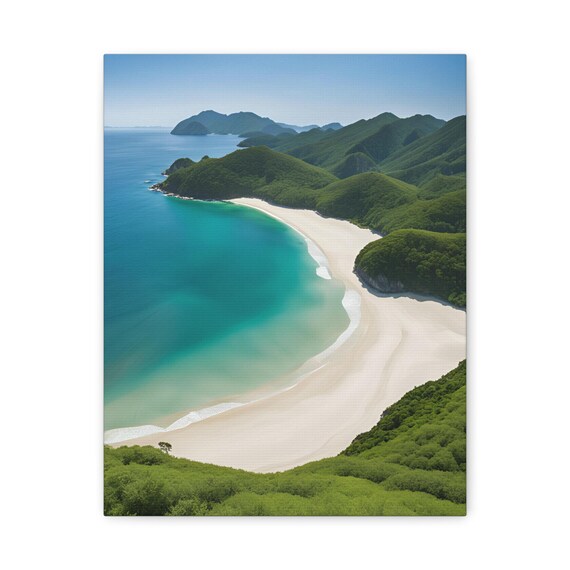 Aerial Tropical Beach White Sand Turquoise Bay Island Coast Poster