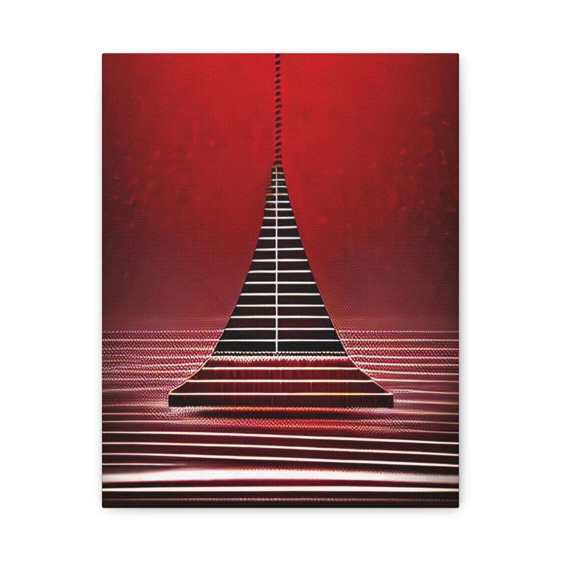 Red Abstract Pyramid Geometric Minimalist Modern Art Wall Print