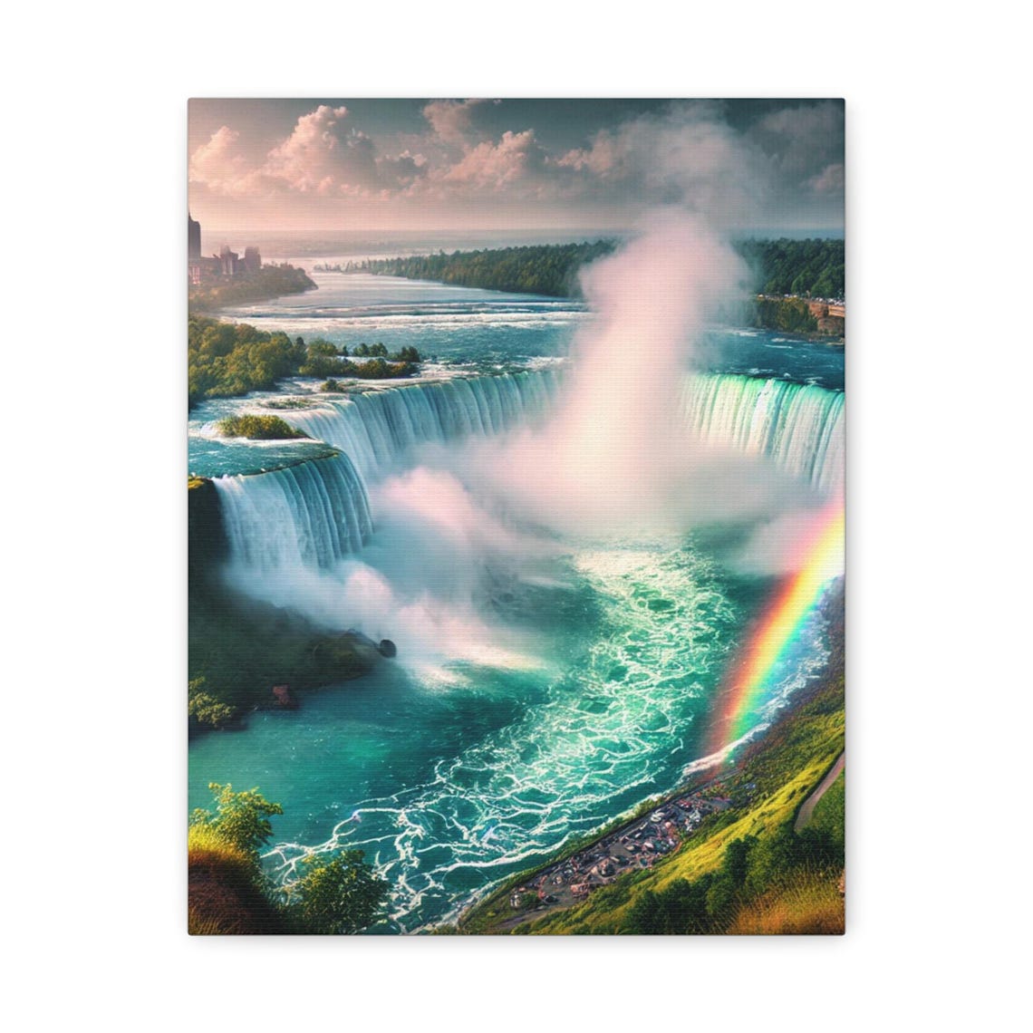 Niagara Falls Aerial View Rainbow Mist Horseshoe Falls Poster