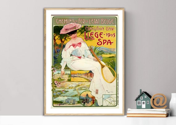 Liege Spa Belgium Vintage Travel Poster Poster Paper Or Print Gift Idea Wall Decor