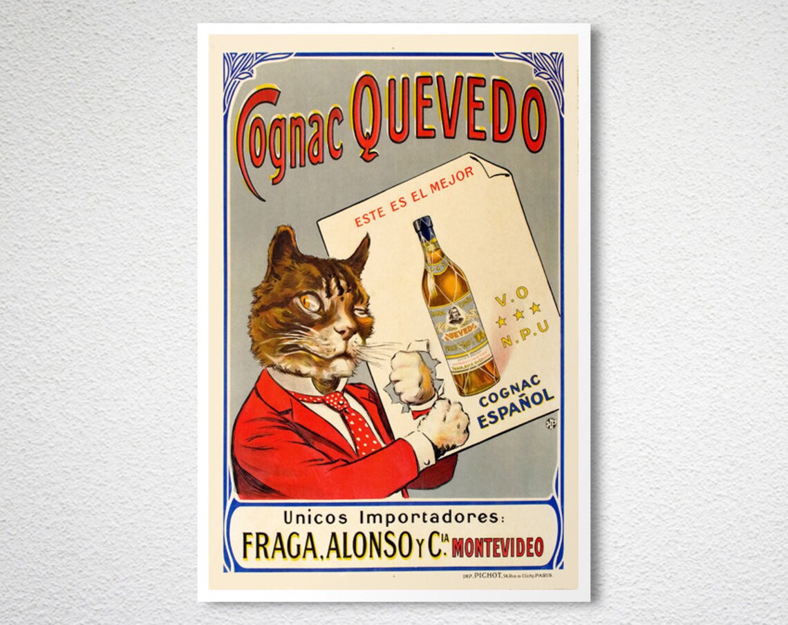 Cognac Quevedo Vintage Food Drink Travel Poster - Image 2
