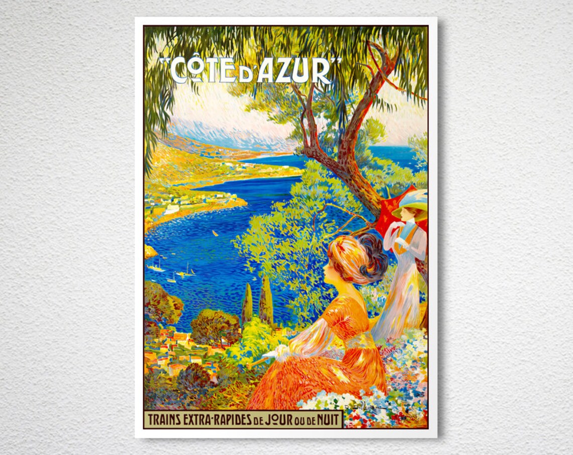 Cote Dazur France Gift Idea Wall Art Print - Image 2