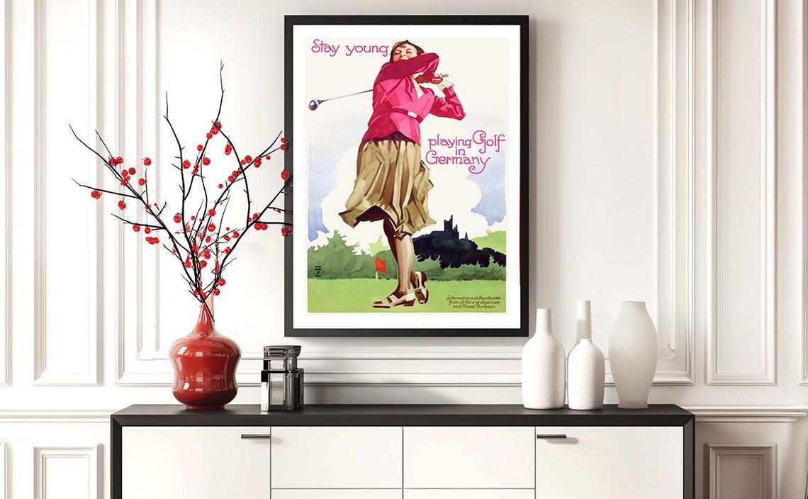 Stay Young Playing Golf in Germany Vintage Golf Swing Poster - Image 2