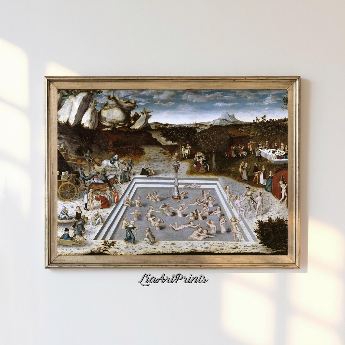 Lucas Cranach Fountain Of Youth Bathers Vintage Renaissance Poster