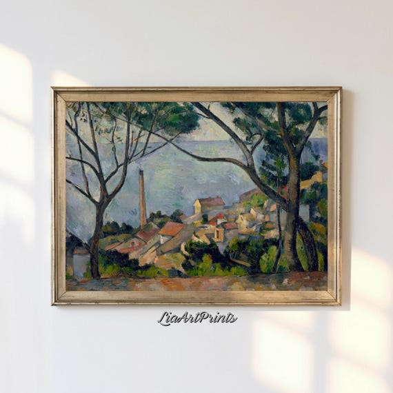 Mediterranean Village Landscape Wall Art Vibrant Nature And Architecture Artwork For Home Decor