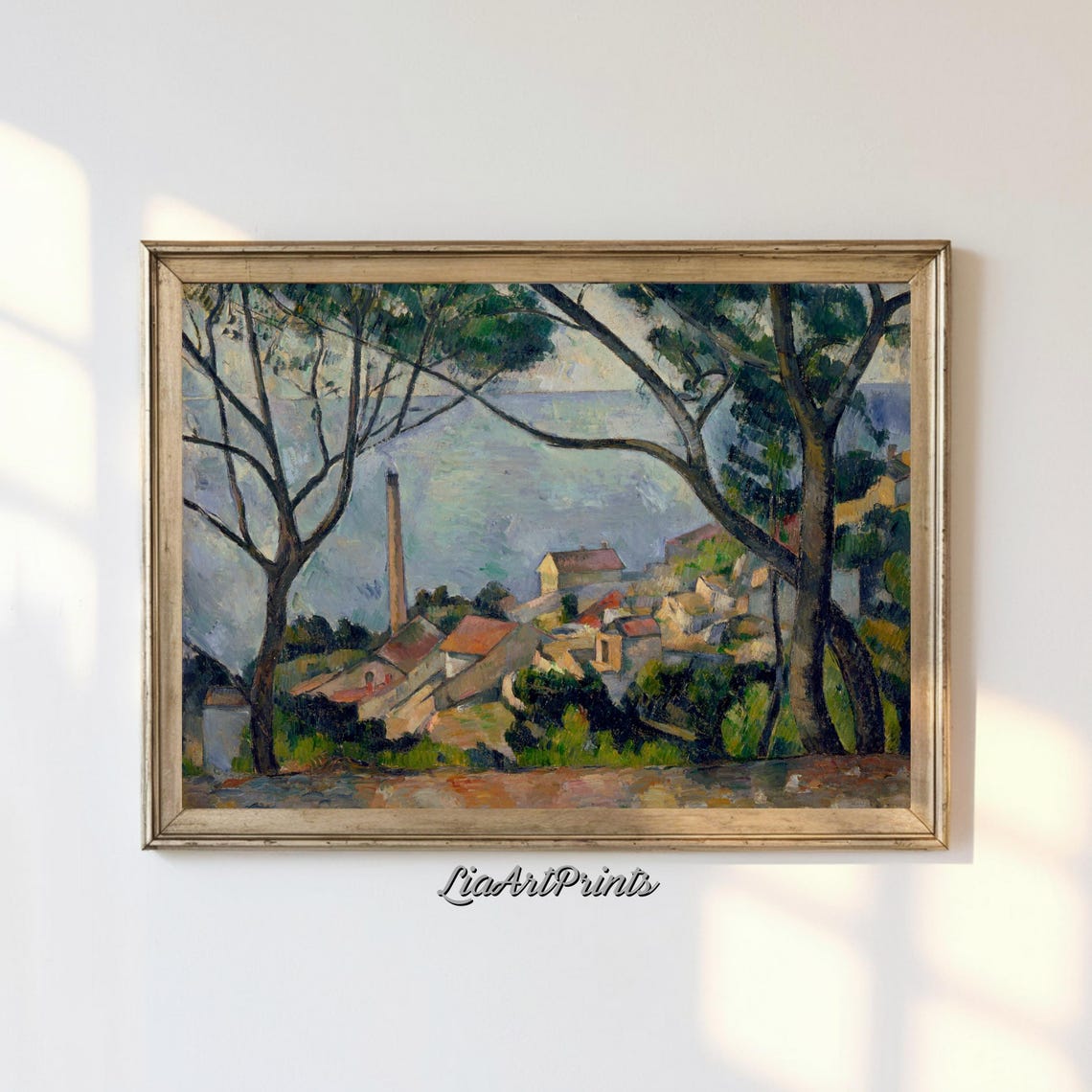 Mediterranean Village Landscape Wall Art Vibrant Nature And Architecture Artwork For Home Decor