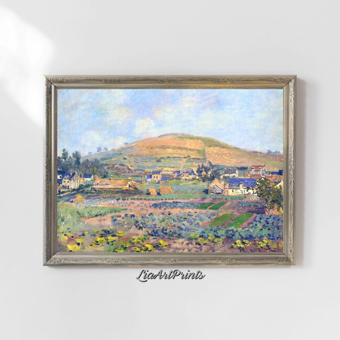 Impressionist Village Houses Hillside Summer Fields Country Poster - Image 5