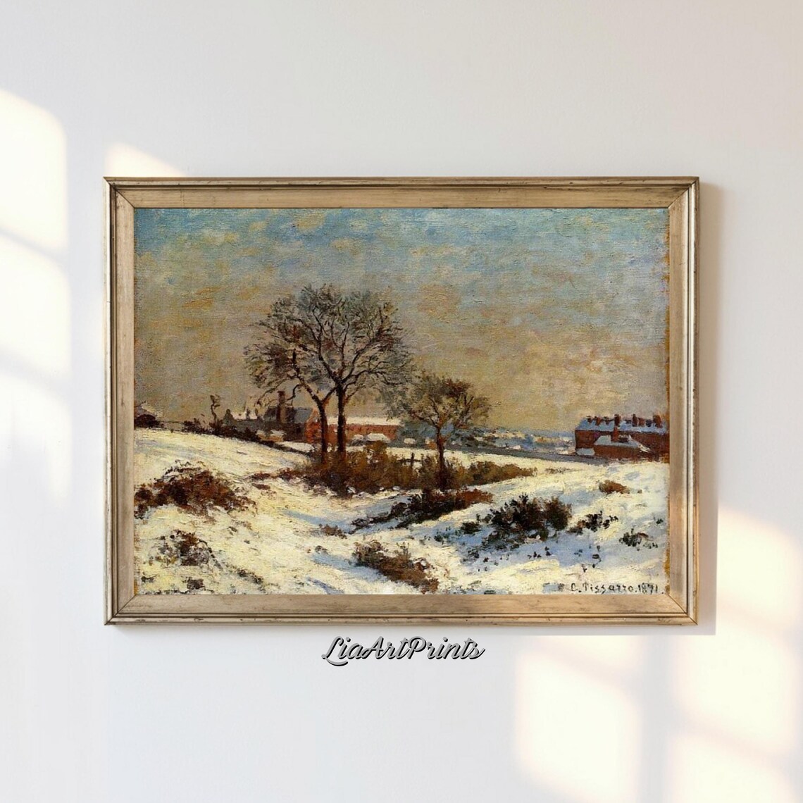Winter Countryside Art Print, Rustic Landscape