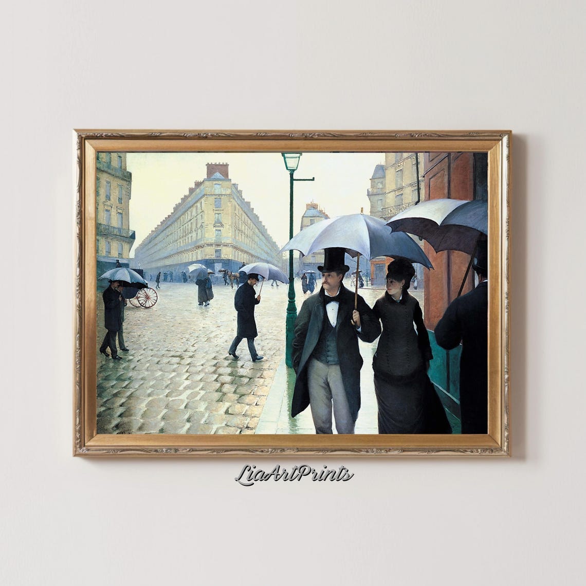 Gustave Caillebotte Paris Street Rainy Day Umbrellas Vintage Poster - Image 2