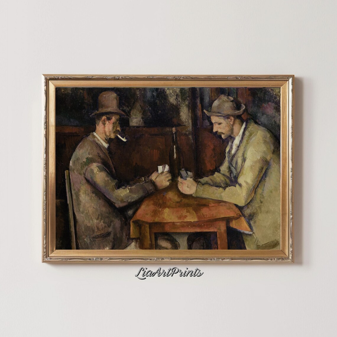 Paul Cezanne The Card Players Two Men Pipe Smoke Table Poster - Image 2