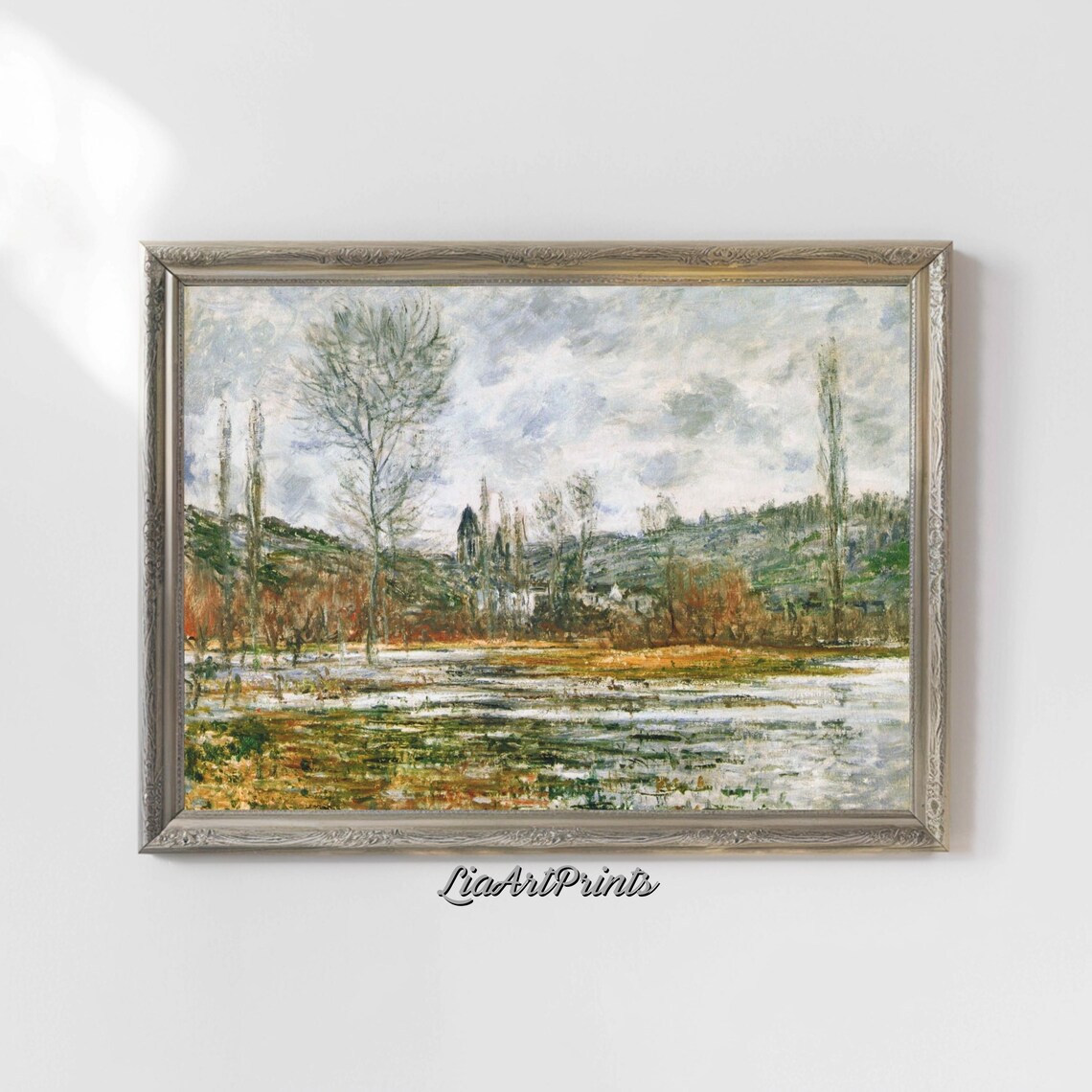 Winter Landscape With Bare Trees, Impressionist Scene - Image 5