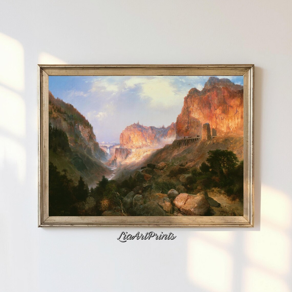 Majestic Red Canyon Sunrise Vintage Western Landscape Nature Poster