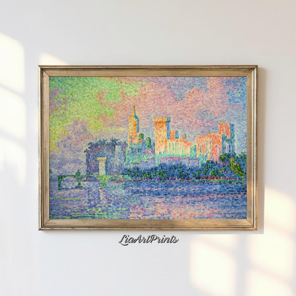 Paul Signac The Papal Palace Avignon Pointillist Rhone View Poster