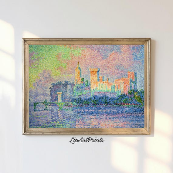 Paul Signacs The Papal Palace Avignon Pointillism Art Print Vibrant Post Impressionist Masterpiece