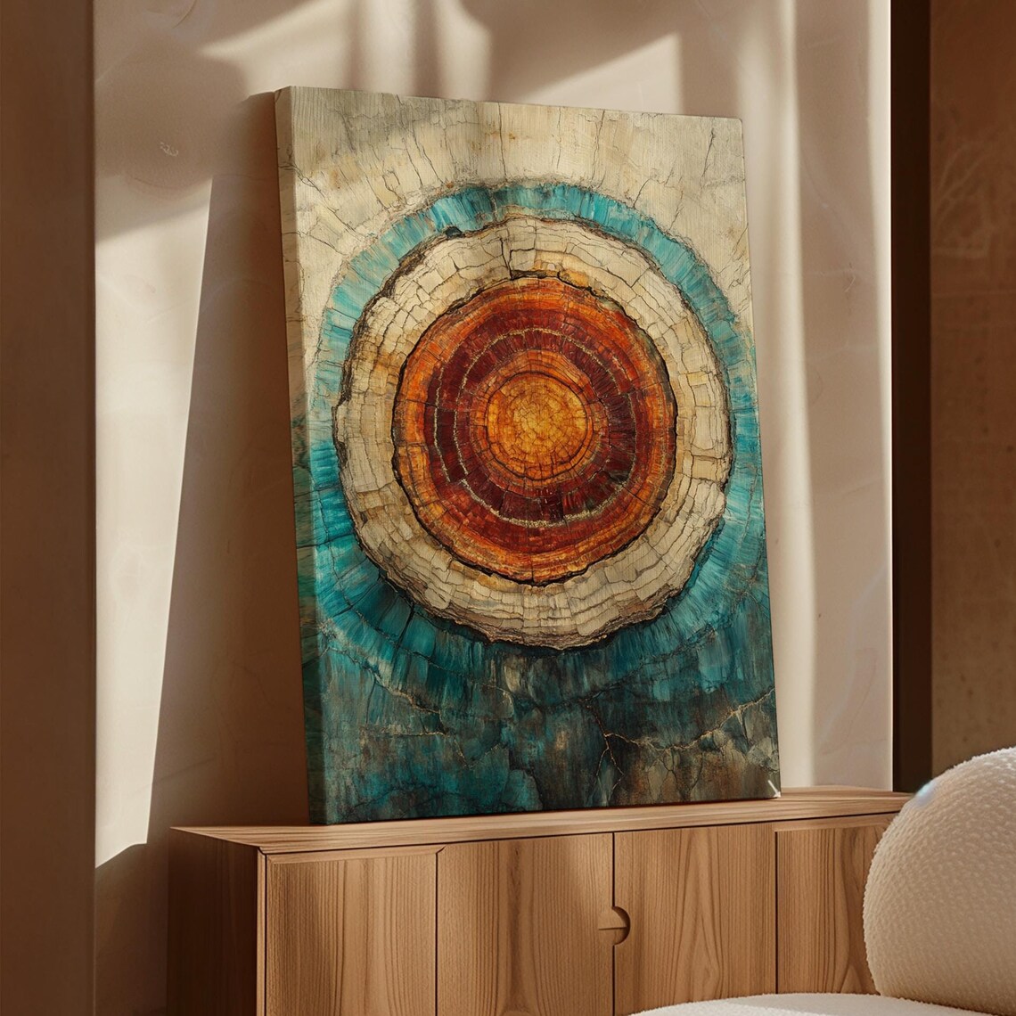 Petrified Wood Abstract Tree Ring Geode Art Print