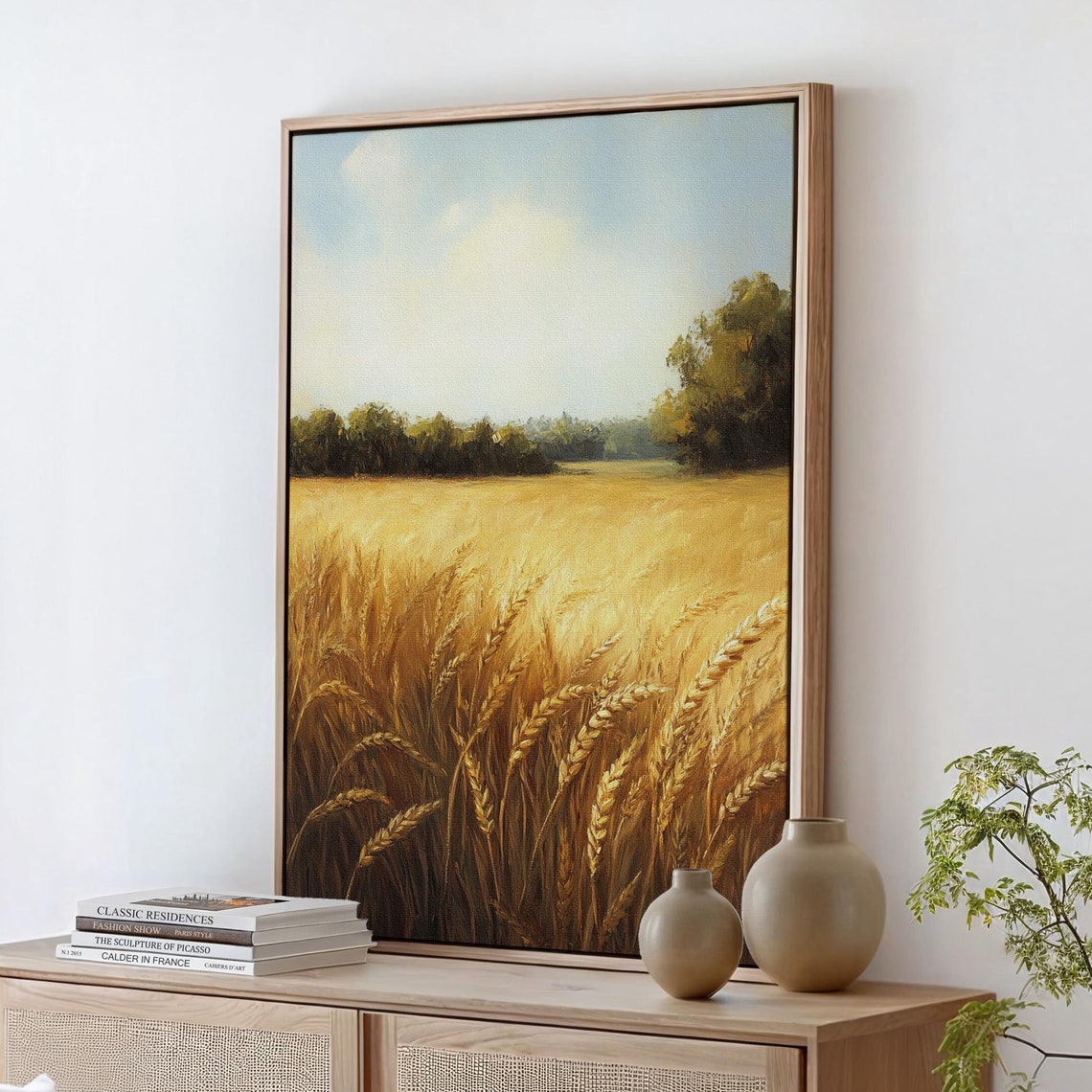 Golden Wheat Field Harvest Summer Sunset Farmhouse Rustic Field Poster