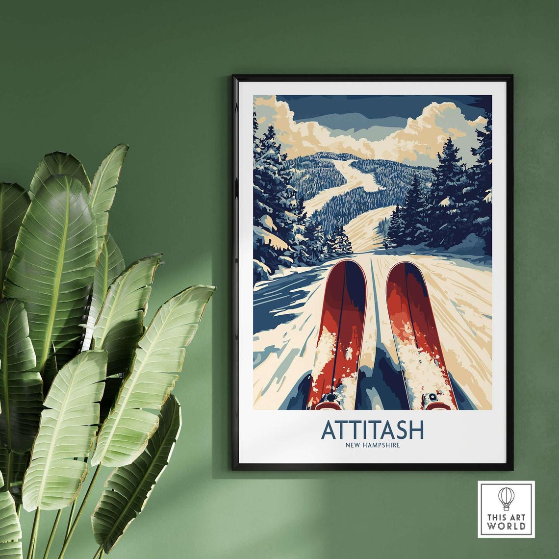 Attitash Ski Poster, New Hampshire Skiing Gift - Image 2